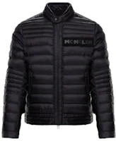 Moncler Black Logo Print Puffer Down Jacket with High Neck Design. 1A1240053048999 Moncler Black Logo Print Puffer Down Jacket with High Neck Design. 1A1240053048999