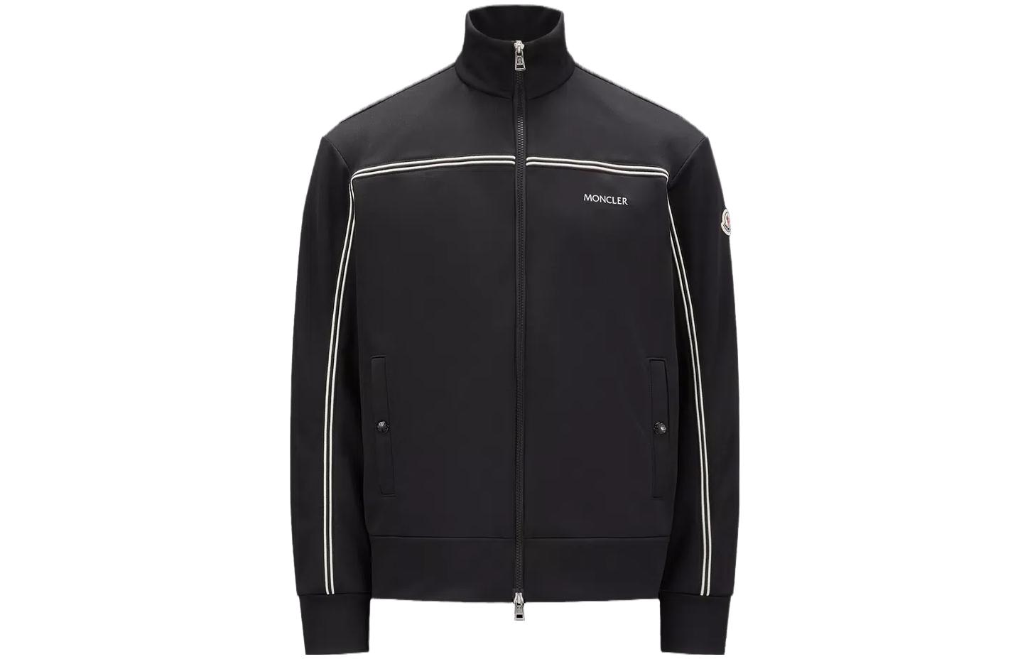 Moncler  Black Logo Print Zip-Up Stand Collar Jacket I20918G00007899A1999