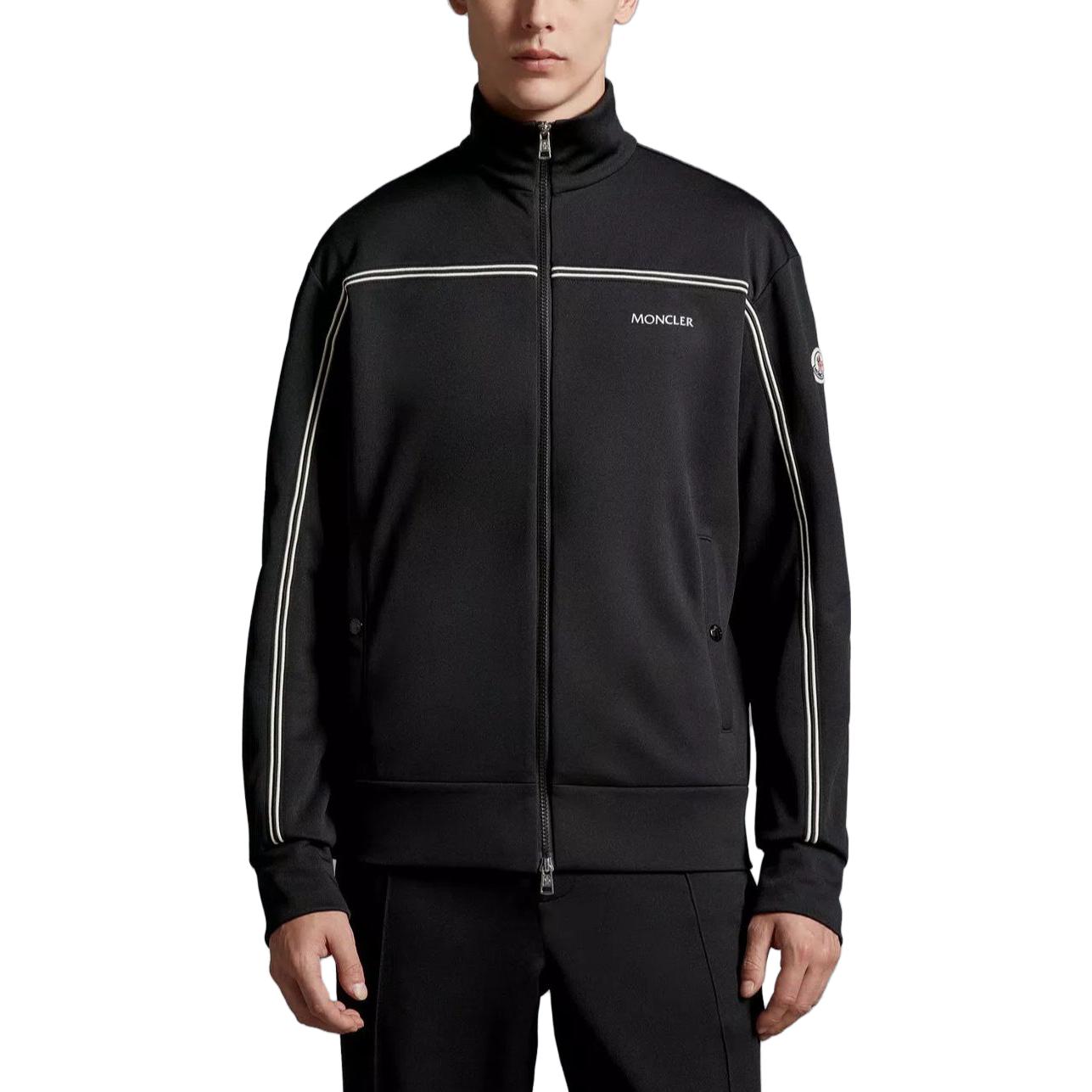 Lookbook Moncler  Black Logo Print Zip-Up Stand Collar Jacket I20918G00007899A1999