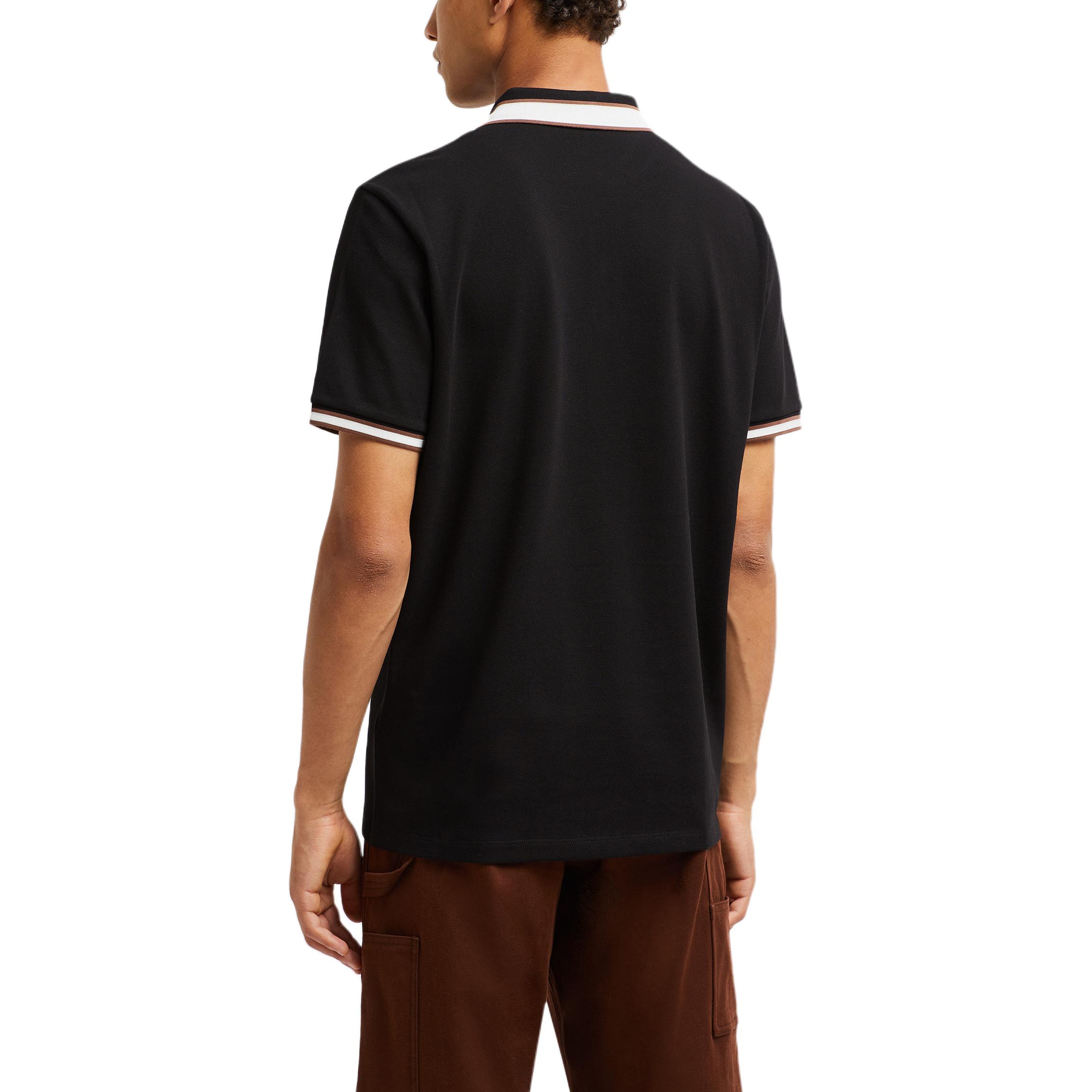 Moncler  Black Logo Stripe Trim Short-Sleeve Polo Shirt J20918A0001889A16999 圖 4