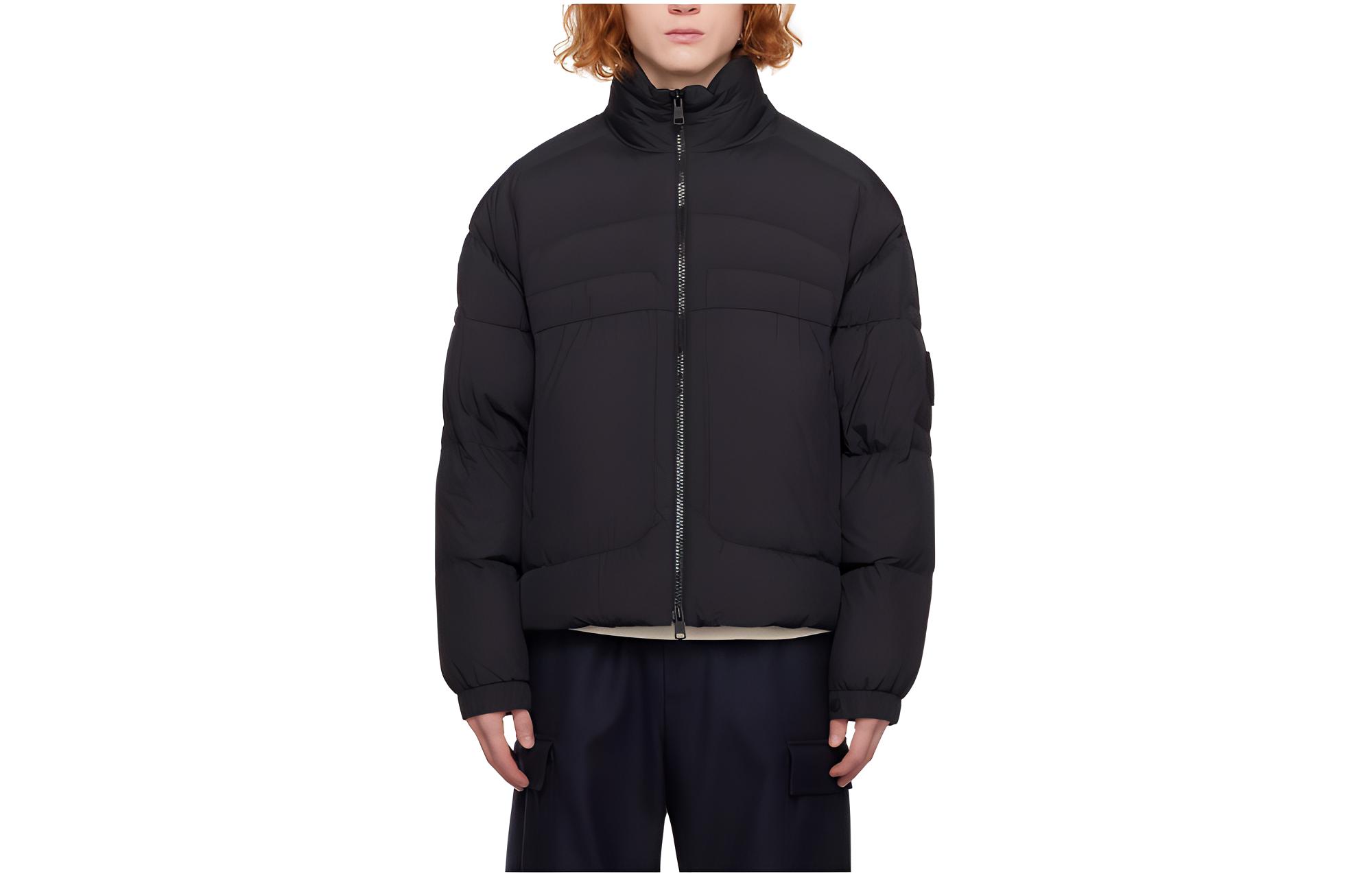 Moncler  Black Long-Sleeve Down Jacket with Stand Collar 1A00014-596W4-999