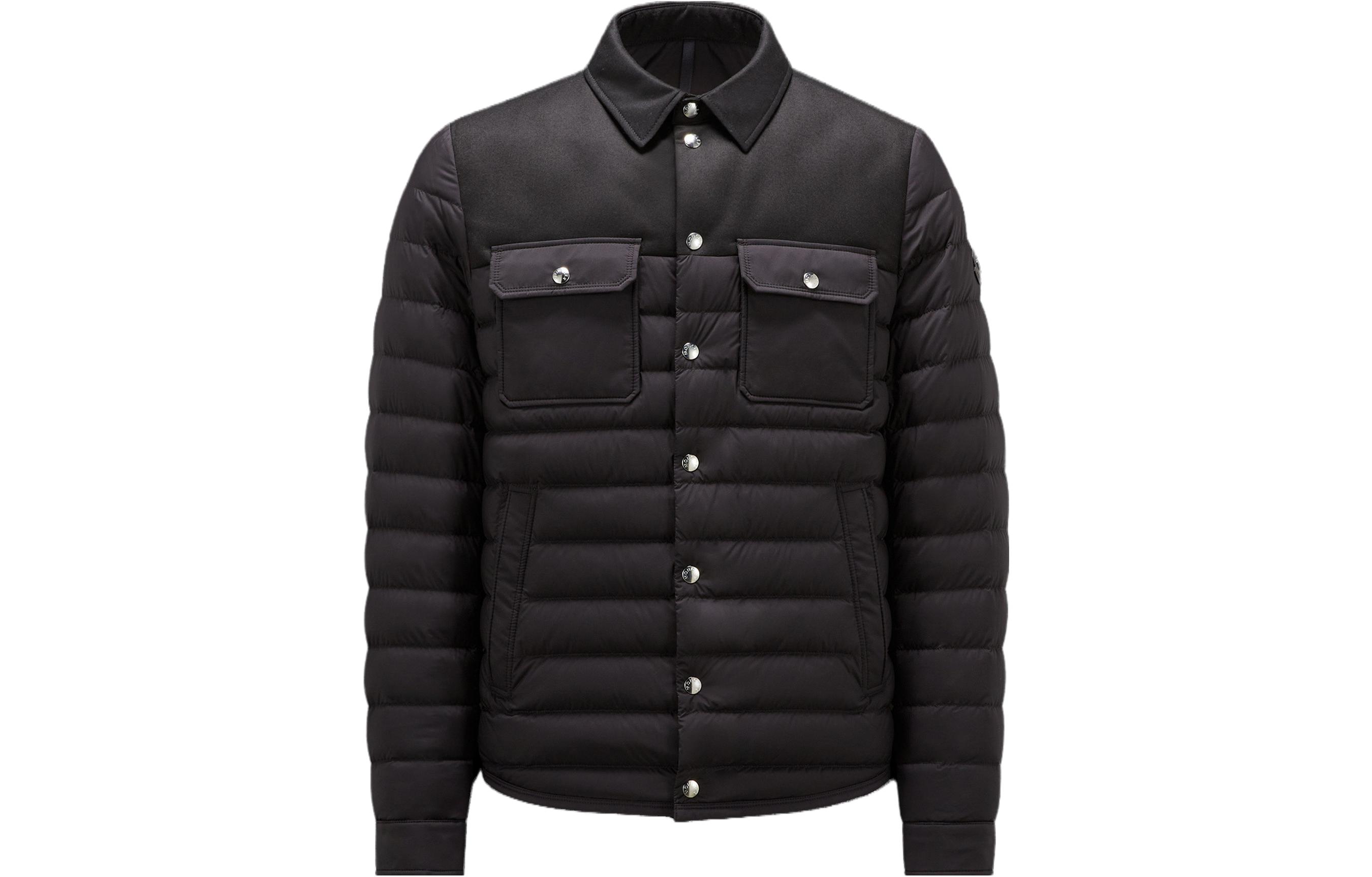Moncler  Black Long Sleeve Down Jacket with Solid Color and Turn-Down Collar I20911A00188596K7999 圖 2