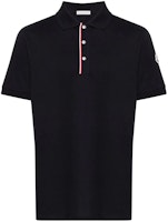Moncler Black Polo Shirt with Side Logo Badge and Classic Collar. J10918A00022899P0999 Moncler Black Polo Shirt with Side Logo Badge and Classic Collar. J10918A00022899P0999