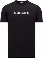 Order モンクレール ブラック リラックスフィット クルーネック レタープリント 半袖Tシャツ J20918C0003489AJS999