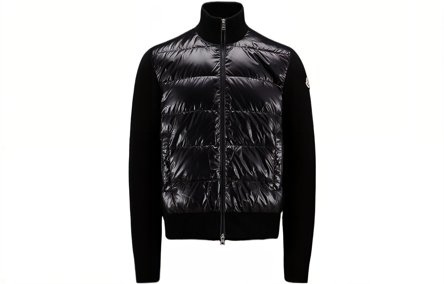 Moncler  Black Shiny Logo Puffer Jacket with Stand Collar. H20919B00008M1131999 圖 2