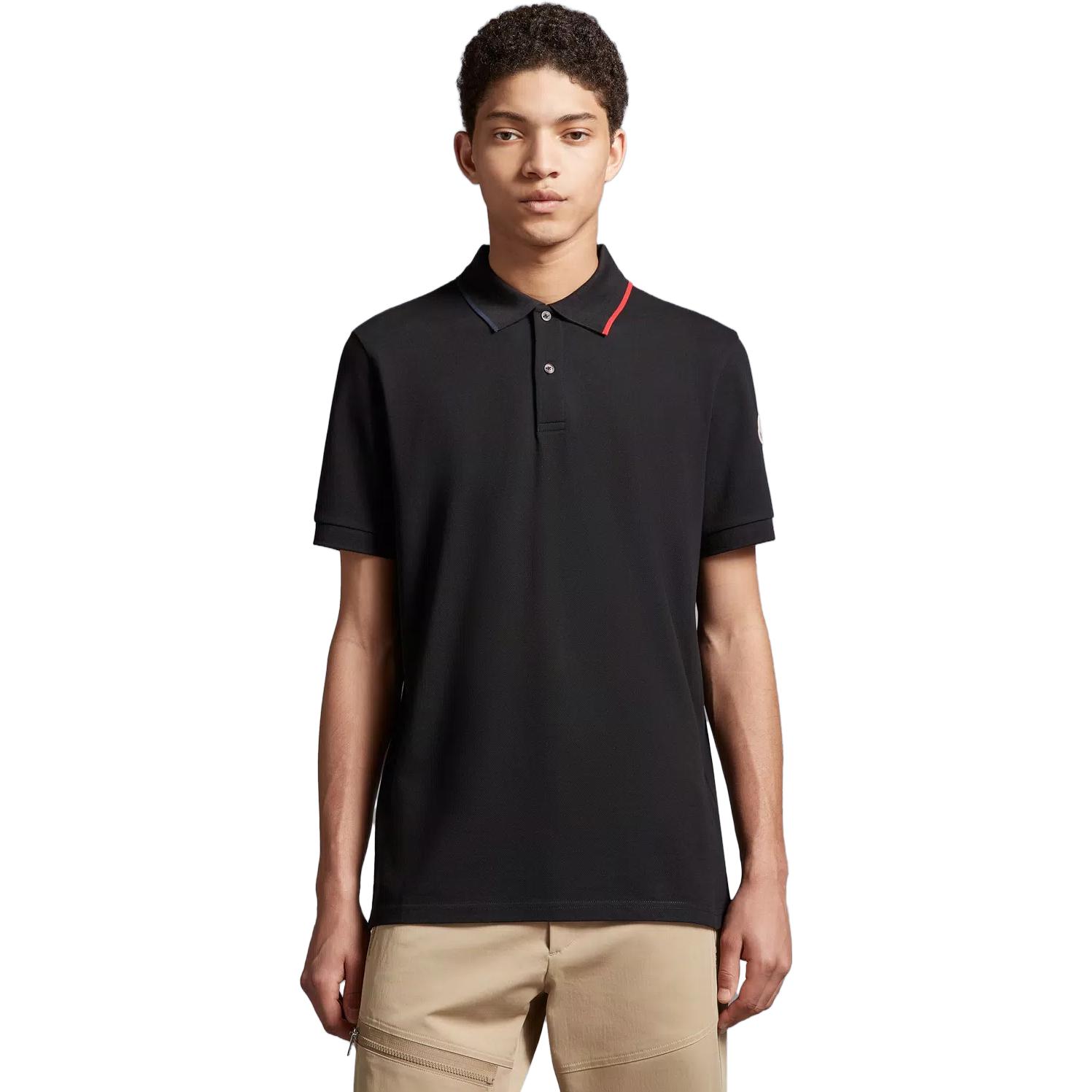 Moncler  Black Short-Sleeve Solid Polo Shirt with Polo Collar. I20918A0000584556999 圖 3