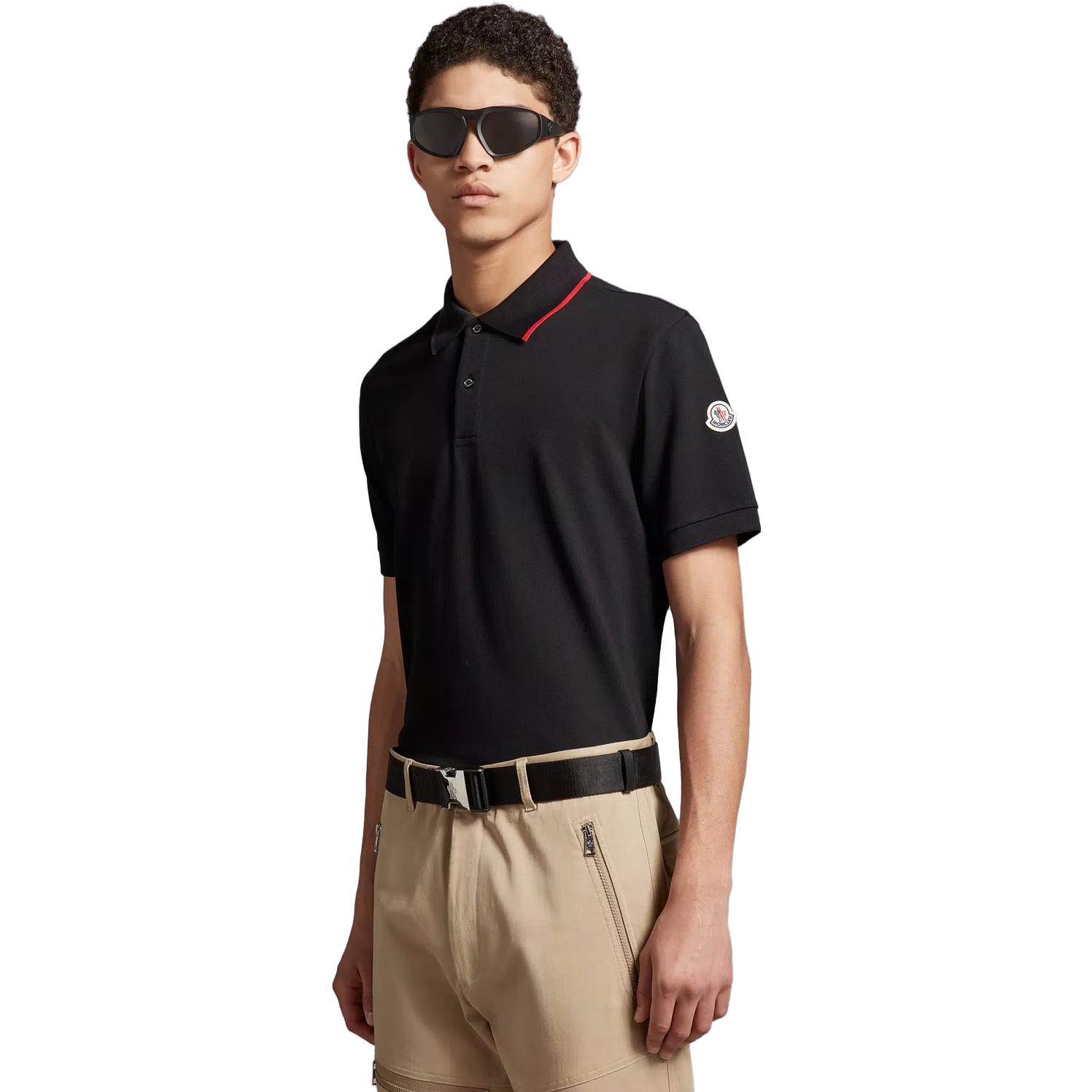 Moncler  Black Short-Sleeve Solid Polo Shirt with Polo Collar. I20918A0000584556999 圖 5