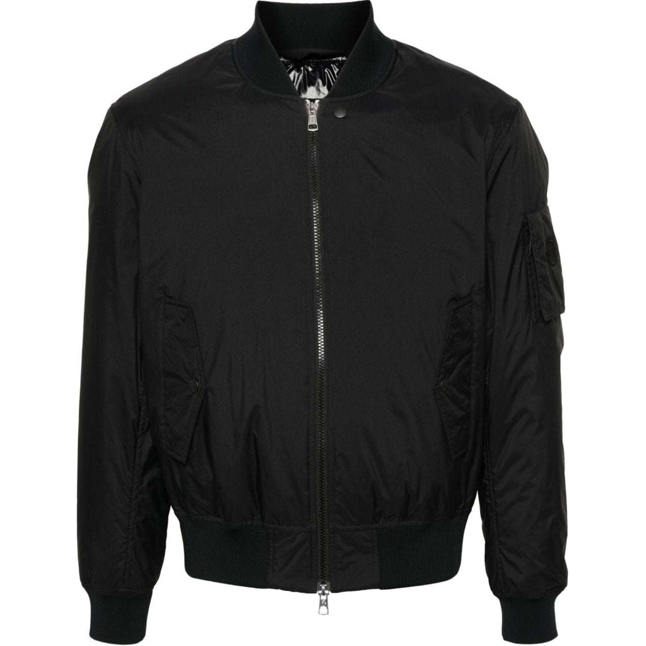 Moncler  Black Slim-Fit Logo Patch Baseball Collar Long-Sleeve Jacket J10911A00053596TM999
