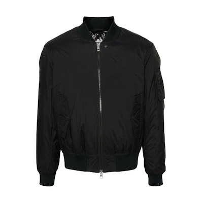 Moncler Black Slim-Fit Logo Patch Baseball Collar Long-Sleeve Jacket J10911A00053596TM999