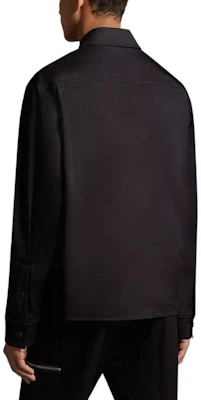 Moncler黑色修身拉鍊長袖襯衫附標誌印花 J10912F0000257448999 Purchase Moncler黑色修身拉鍊長袖襯衫附標誌印花 J10912F0000257448999