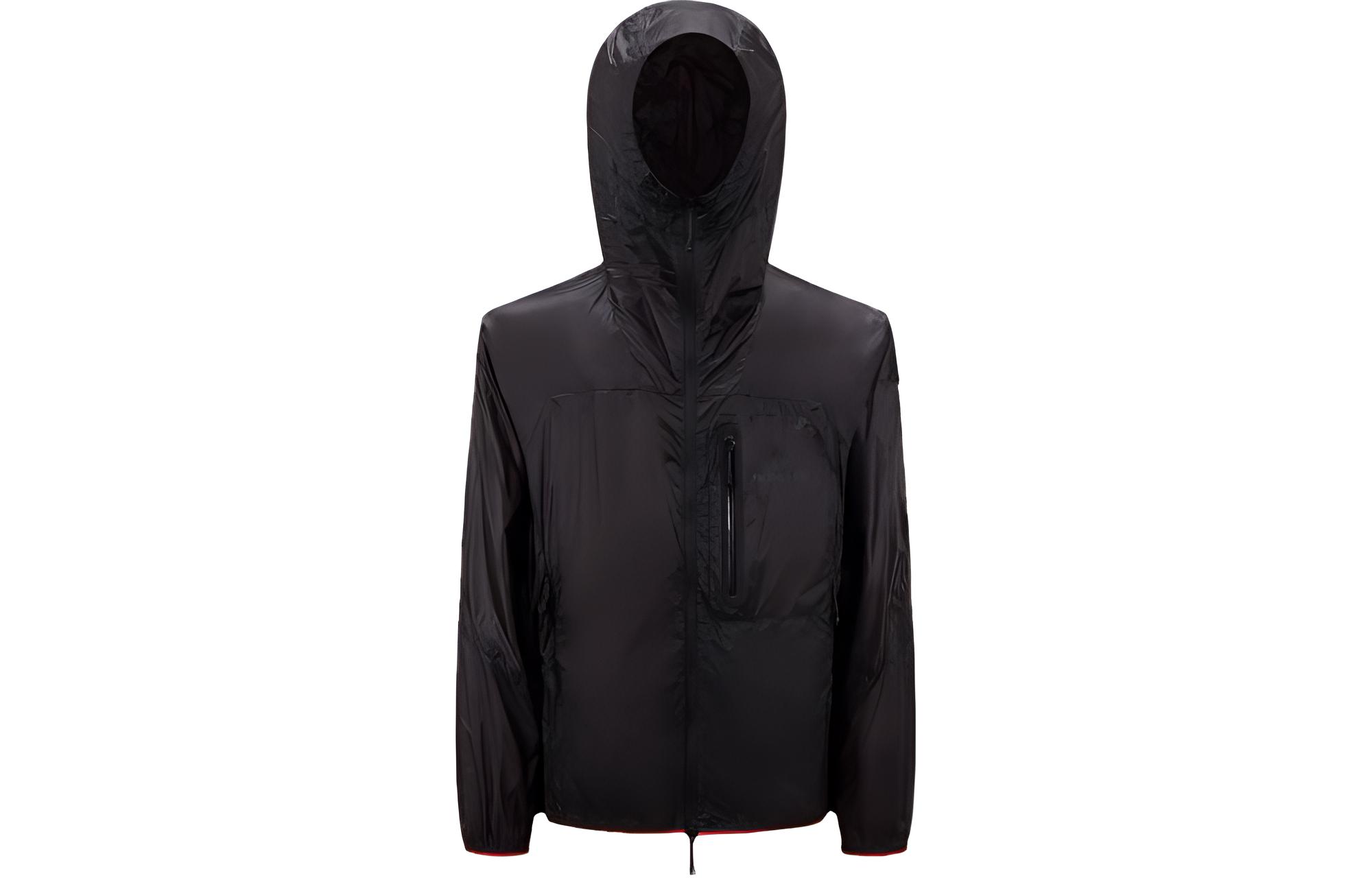 Moncler  Black Solid Color Hooded Zip-Up Jacket. I10911A0010353279999