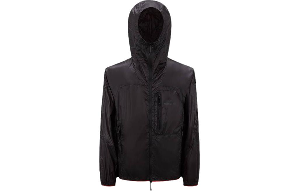 Order Moncler Jaket Hoodie Hitam Polos dengan Resleting. I10911A0010353279999