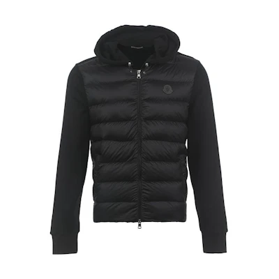 Moncler Black Solid Color Zip-Up Hooded Down Jacket 8G00035809KZ999