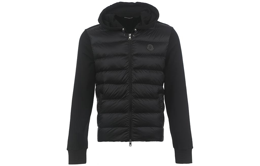 Moncler  Black Solid Color Zip-Up Hooded Down Jacket 8G00035809KZ999 圖 2