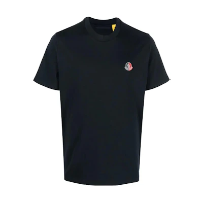 Moncler Black Solid Logo Patch Pullover Short Sleeve T-Shirt. H20928C00007M2326999