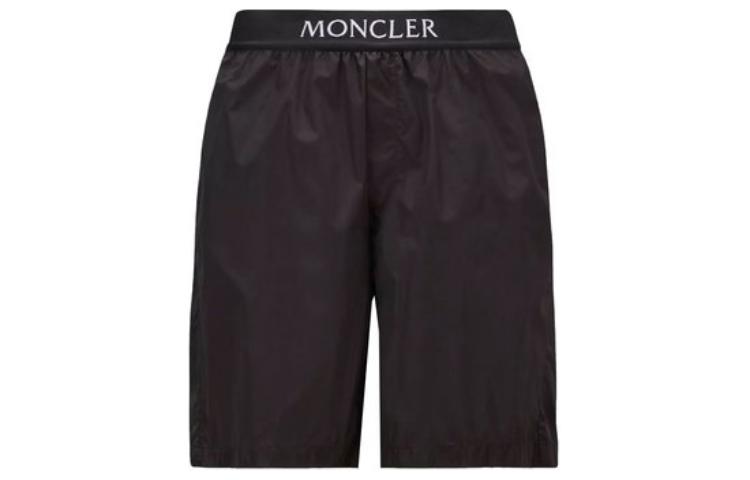 Order Moncler Pantalones Cortos de Natación Negros Rectos de Tiro Medio. I10912C0001053326999
