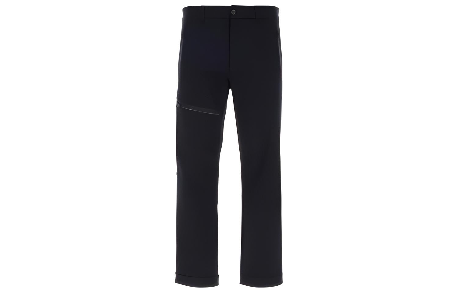 Moncler  Black Straight Casual Pants with Solid Color and Zipper Design. 2A0001154A1U742
