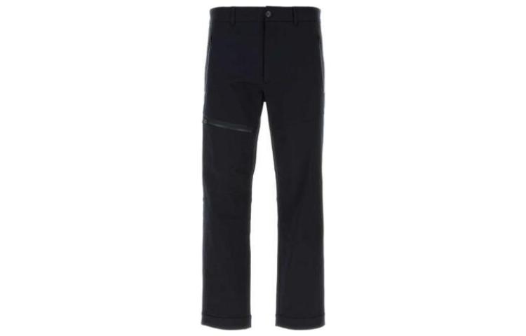 Order Moncler  Black Straight Casual Pants with Solid Color and Zipper Design. 2A0001154A1U742