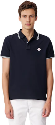 Moncler Black Striped Short Sleeve Polo Shirt E1091830439984556773 Shop Moncler Black Striped Short Sleeve Polo Shirt E1091830439984556773