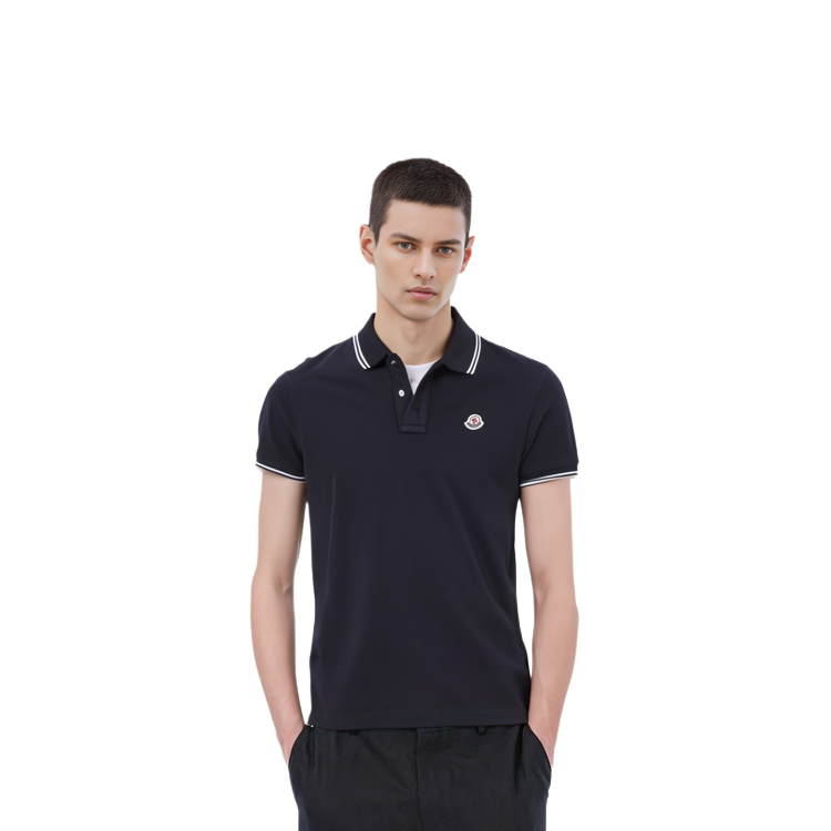 Moncler  Black Striped Short Sleeve Polo Shirt E1091830439984556773 圖 5