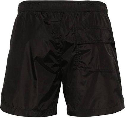 Moncler Black Swim Shorts Elastic Waist Logo Casual Low-Rise Trunks. J10912C0001953326998 Lookbook Moncler Black Swim Shorts Elastic Waist Logo Casual Low-Rise Trunks. J10912C0001953326998