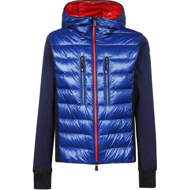 Moncler  Blue Colorblock Hooded Zip-Up Down Cardigan Jacket 9B00006C9043751