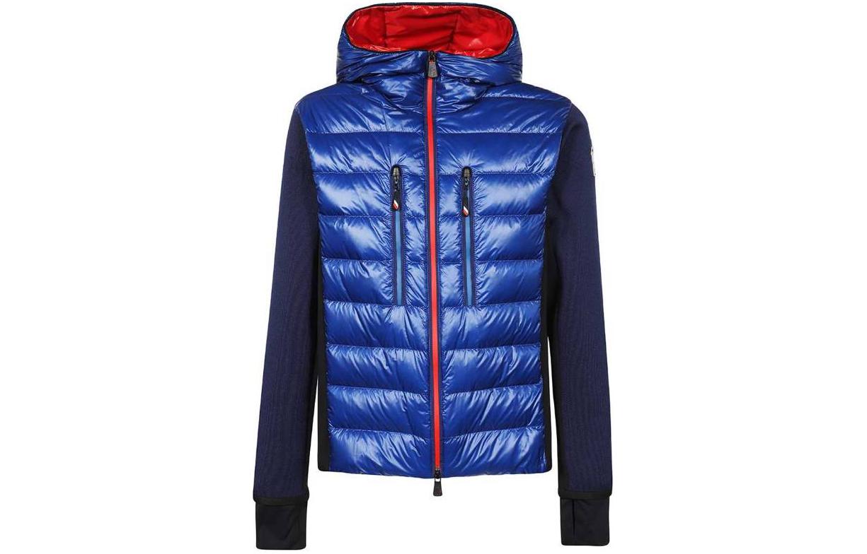 Moncler  Blue Colorblock Hooded Zip-Up Down Cardigan Jacket 9B00006C9043751 圖 2