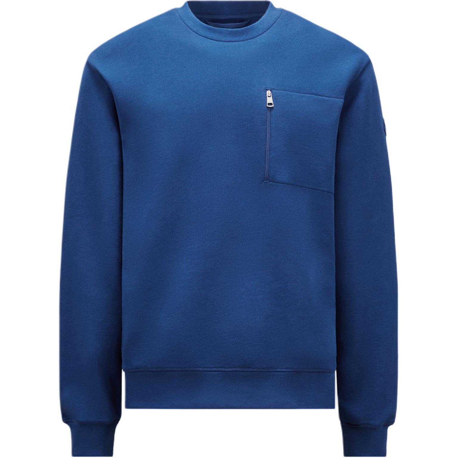 Order 盟可睐蓝色落肩长袖口袋圆领卫衣 J10918G0005389AEN749