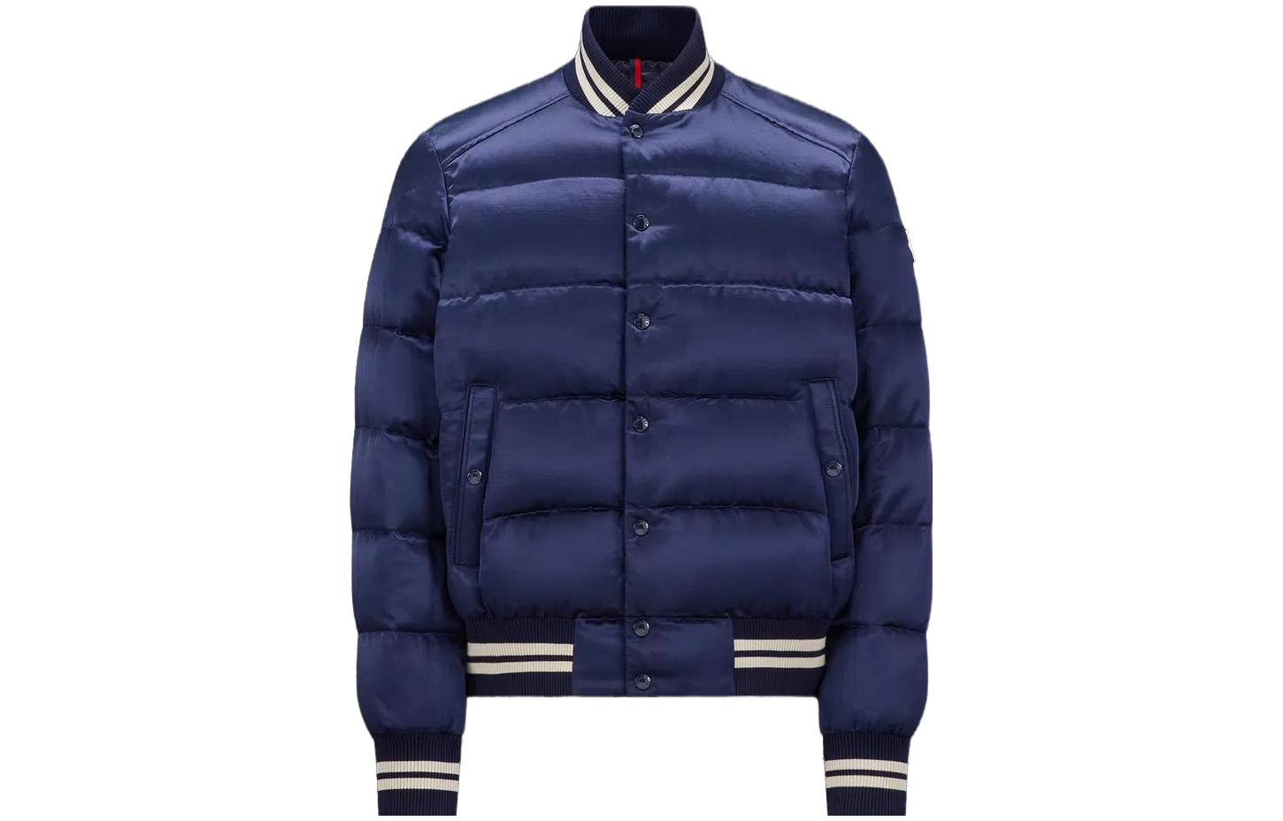 Moncler  Blue Jacket with Letter Print and Snap Buttons. I20911A00009596X8795