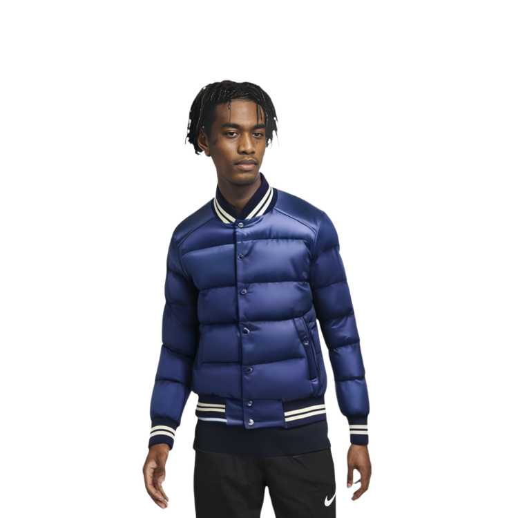 Details for Chaqueta Azul Moncler con Estampado de Letras y Botones de Presión. I20911A00009596X8795