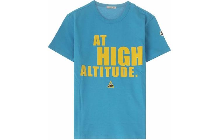 Order Camiseta Casual Moncler Azul con Logo Impreso de Manga Corta. 209180019508390T730