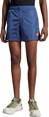 Moncler Blue Logo Drawstring Straight-Fit Swim Shorts. J10912C0001953326749 Lookbook Moncler Blue Logo Drawstring Straight-Fit Swim Shorts. J10912C0001953326749