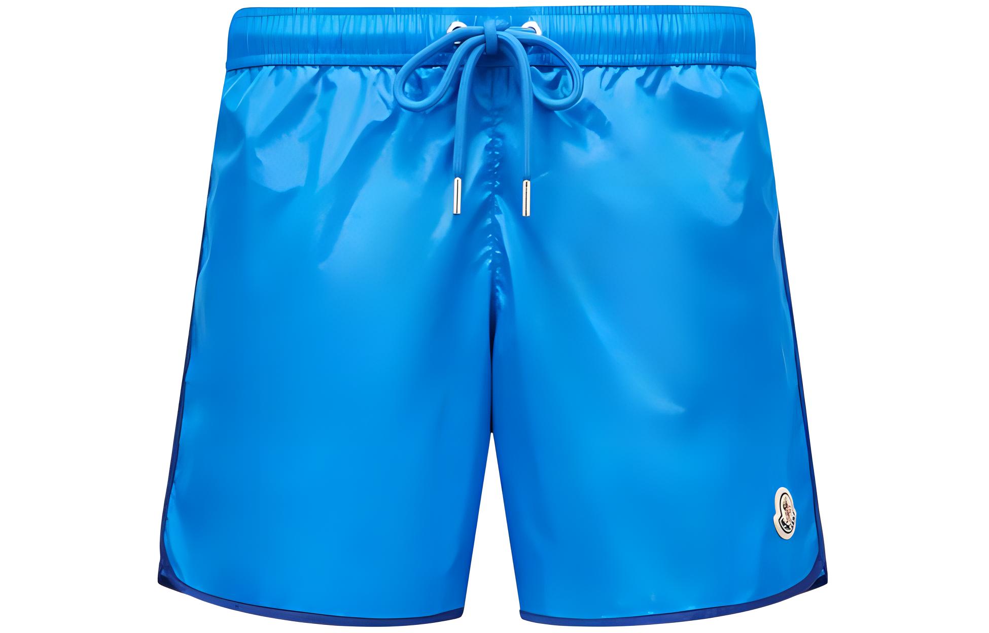 Moncler  Blue Logo Drawstring Straight Swim Shorts. J10912C0000853326719