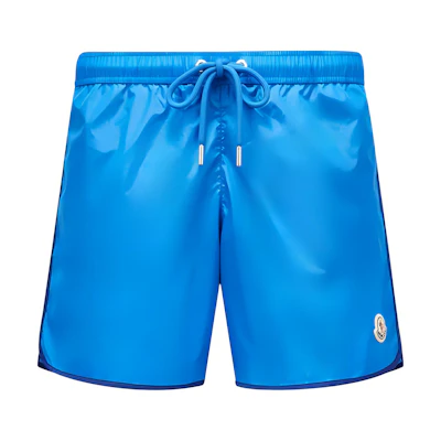 Moncler Blue Logo Drawstring Straight Swim Shorts. J10912C0000853326719
