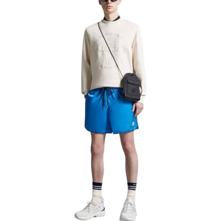 Lookbook Moncler Bañador Recto Azul con Logo y Cordón Ajustable. J10912C0000853326719