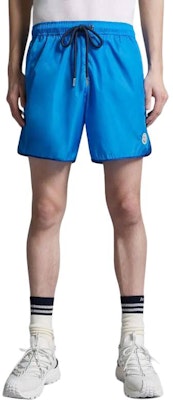 Moncler Blue Logo Drawstring Straight Swim Shorts. J10912C0000853326719 Shop Moncler Blue Logo Drawstring Straight Swim Shorts. J10912C0000853326719