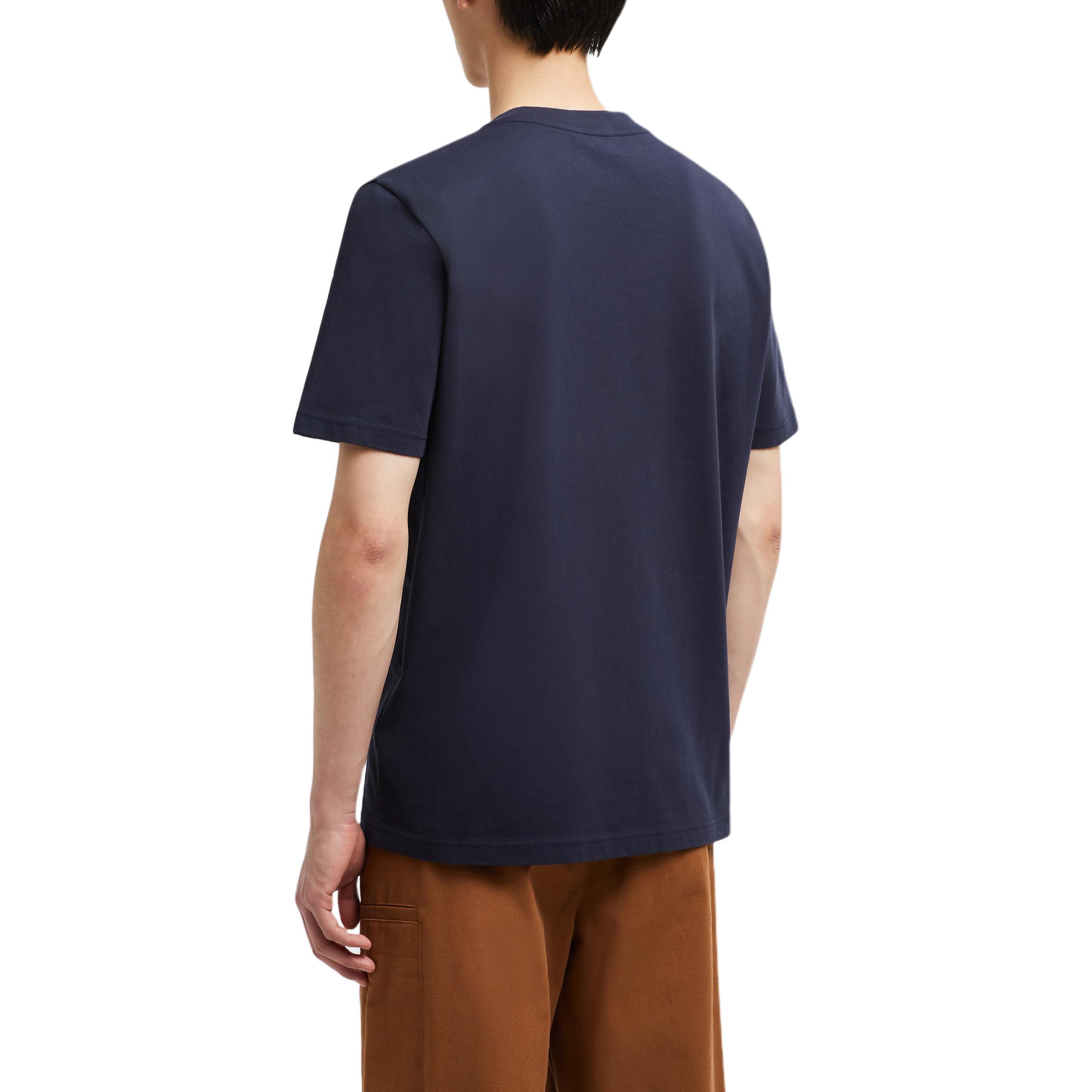 Shop Moncler Baju-T Crewneck Cetakan Logo Biru. J20918C0003589AJS780