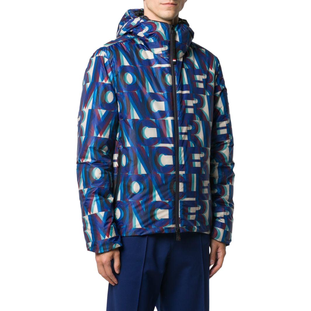 Purchase Moncler Jaket Ski Biru dengan Cetakan Huruf dan Reka Bentuk Zip Penuh. F20971B5161054AKZ77F