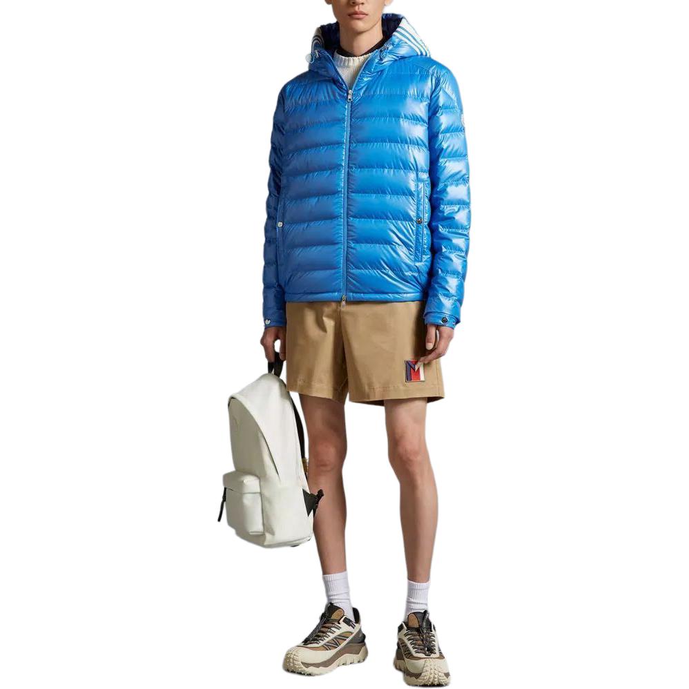 Lookbook Moncler 藍色寬鬆版連帽拉鍊羽絨外套 J10911A00003595ZJ73O