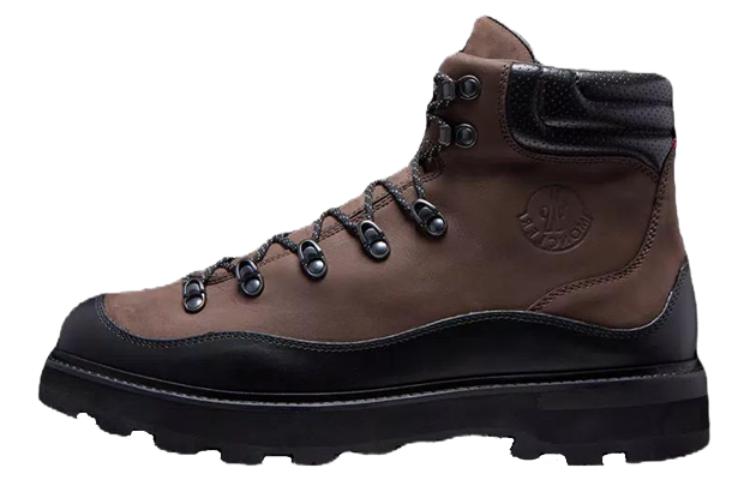 Moncler 'Brown Leather Round-Toe Lace-Up Boots' I209A4H00030M3234999
