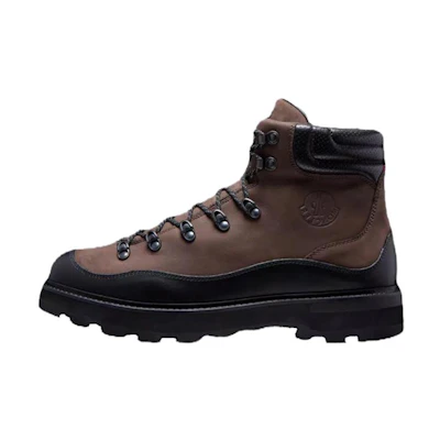 Moncler 'Brown Leather Round-Toe Lace-Up Boots'