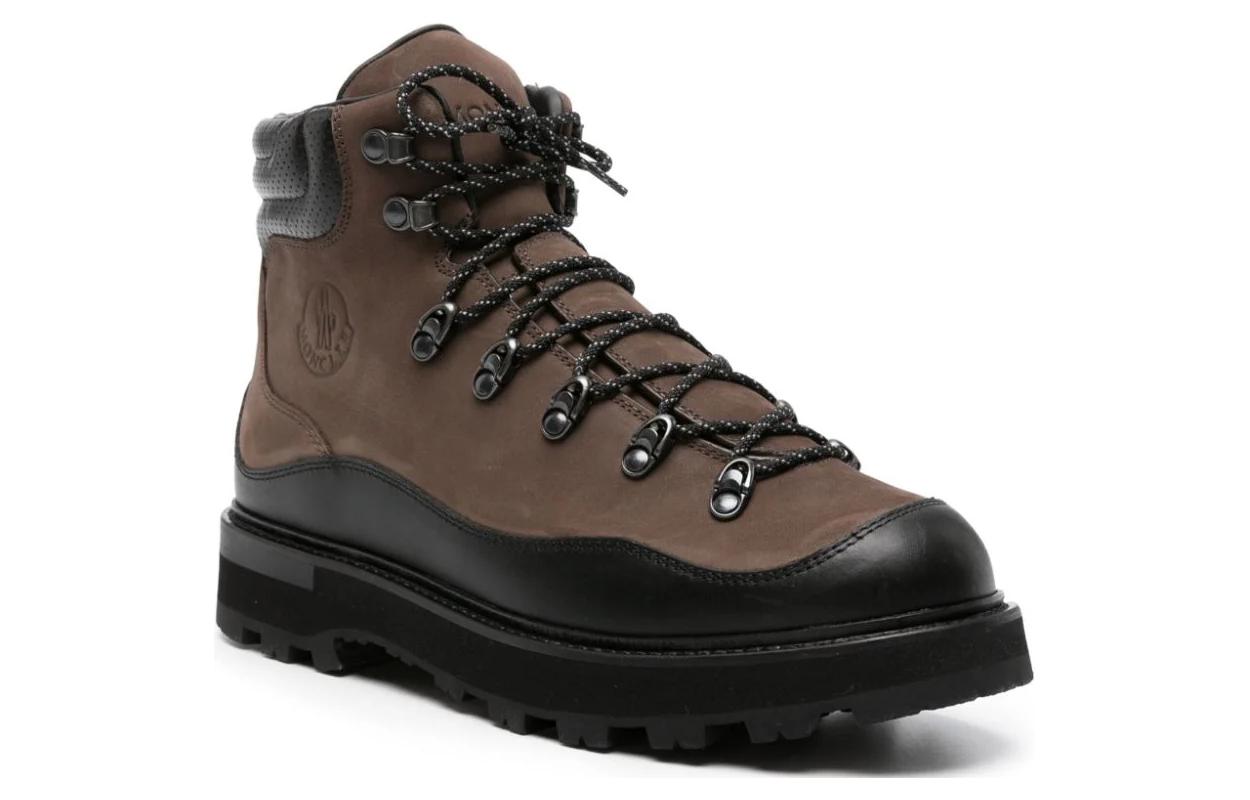 Moncler 'Brown Leather Round-Toe Lace-Up Boots' 圖 2