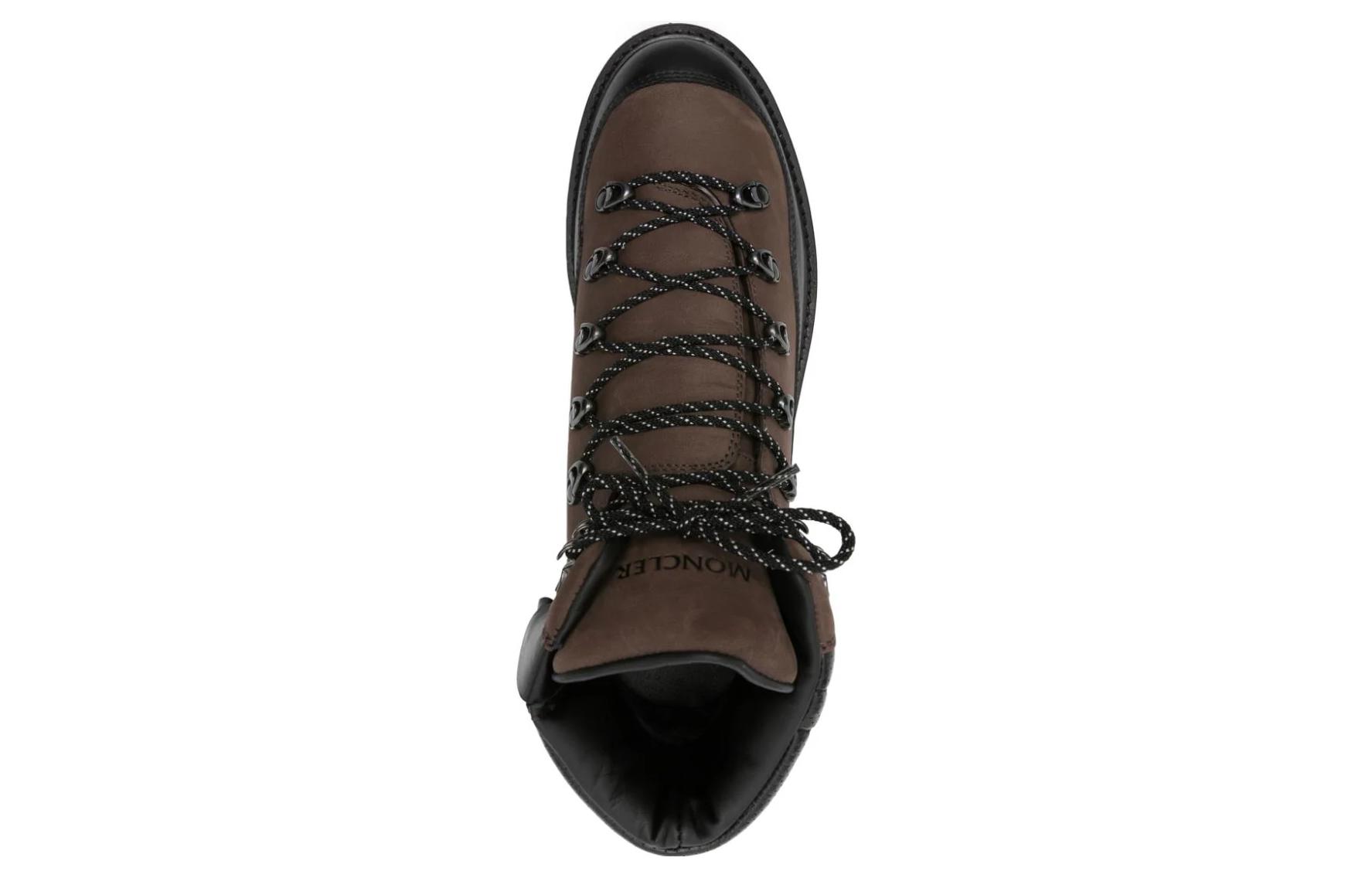 Moncler 'Brown Leather Round-Toe Lace-Up Boots' 圖 4