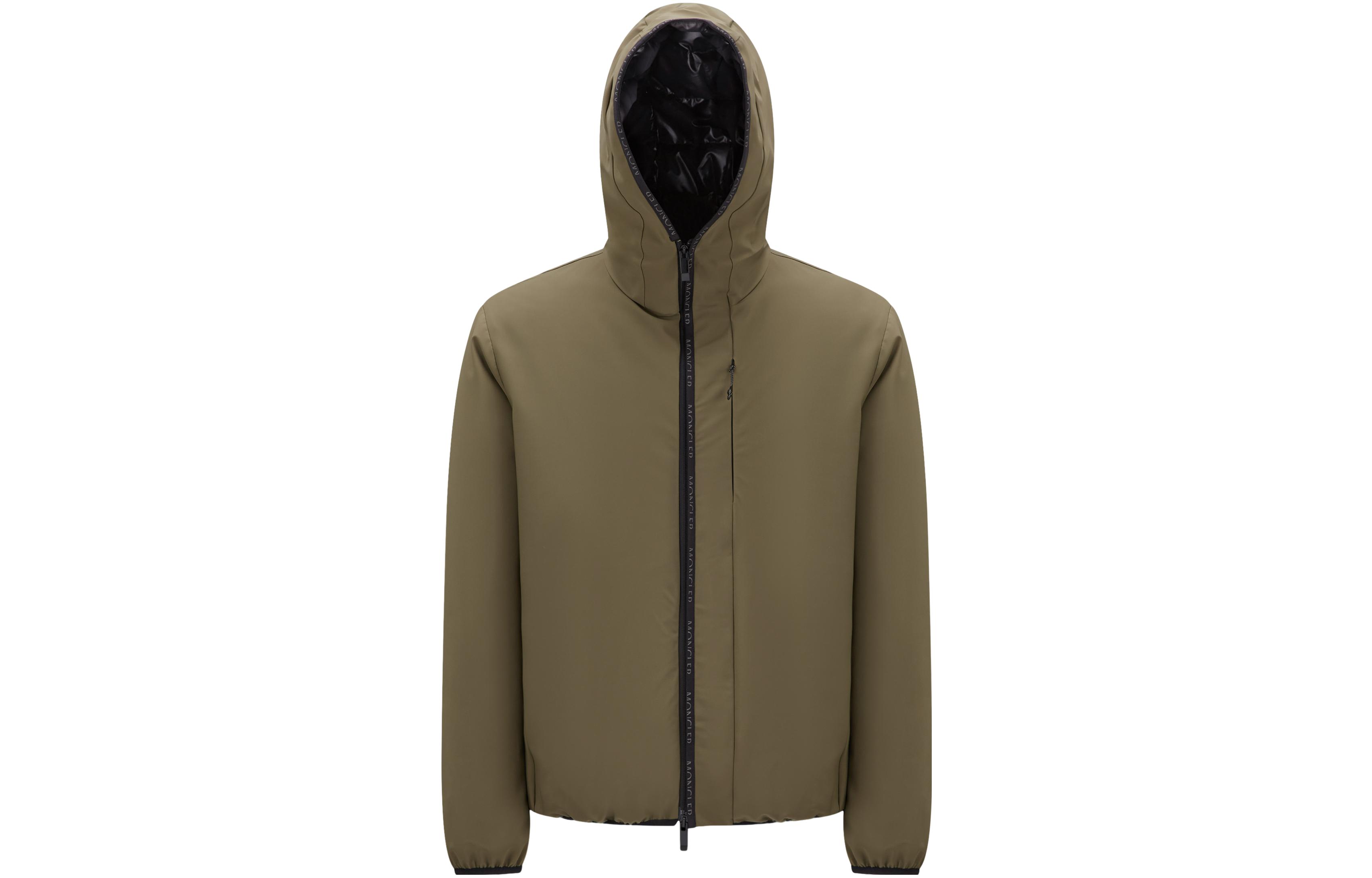 Moncler  Brown Solid Color Zip-Up Hoodie Jacket Long Sleeve. I20911A00037539DK818