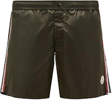 Moncler Brown Striped Button Logo Casual Shorts. I10912C0000653326833 Moncler Brown Striped Button Logo Casual Shorts. I10912C0000653326833
