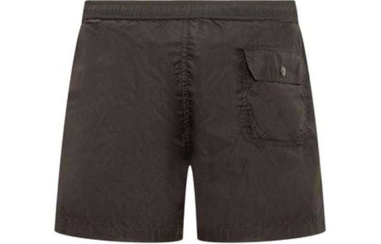 Lookbook Pantalones Cortos Casual Moncler Marrones con Rayas y Botón con Logo. I10912C0000653326833