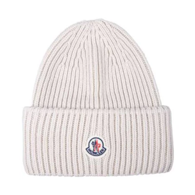 Moncler Cashmere Knit Beanie White Solid Color Design 3B00066M1127216