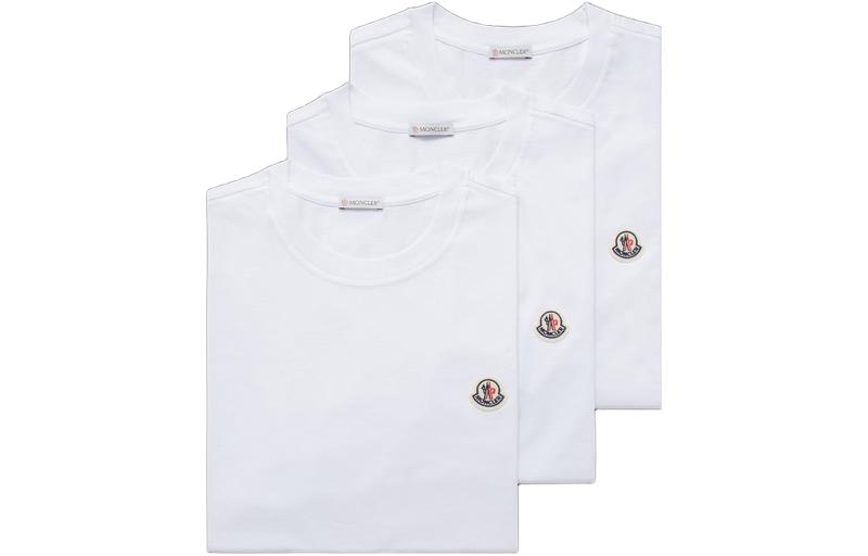Moncler  Casual Short Sleeve T-Shirt 3-Pack - Optical White. I20918C00046829H8001-3