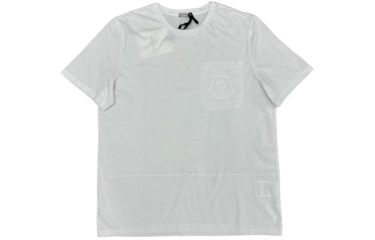 Moncler  Classic White Cotton T-Shirt with Logo Pocket. 20918C77710829H8001 圖 2