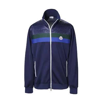 Moncler Colorblock Striped Logo Patch Zip Jacket 8G00007899A0778